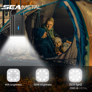SEAMETAL Electric Air Pump Portable Lithium Battery Inflatable LED Light Camping Electric Inflator