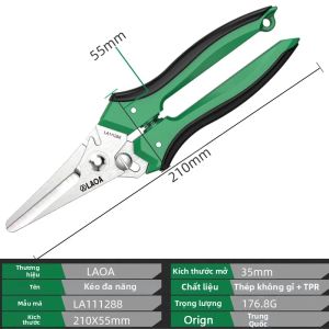 LAOA | Kéo Cắt Đa Năng LAOA 8 Inch Bằng Thép Không Gỉ Dành Cho Thợ Điện Cắt Đồng Nhôm - Dùng Trong Làm Vườn Và Gia Đình