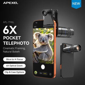 apexel | APEXEL HD 6x Zoom Tele Lens Close Focus Observation Telescope Lenses for iPhone Xiaomi All Smartphones Shooting Mobile Lenses