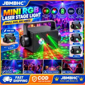 Đèn Led kích hoạt bằng âm thanh đèn sân khấu Đỏ laser xanh lá RGB Strobe đèn có điều khiển từ xa xách tay mini DJ quả cầu Disco cho quán karaoke cưới sinh nhật