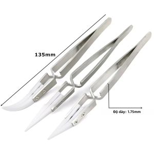 Nhíp Hàn Gốm Sứ Chính Xác 1/3 Chiếc Chống Tĩnh Điện Ngược Chống Axit Thép Không Gỉ Công Cụ Sửa Chữa Điện Tử