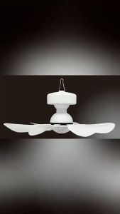 Solar Ceiling Fan With Panel Solar Electric Fan 16 inch DC Rechargeable Portable Solar Fan with LED Light Remote Control For Indoor Outdoor