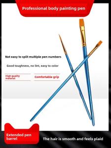 Nylon Flat Head round Head Watercolor Painting Brushes for Facial Cosmetics 16 Pieces Set of Makeup Brushes China Made