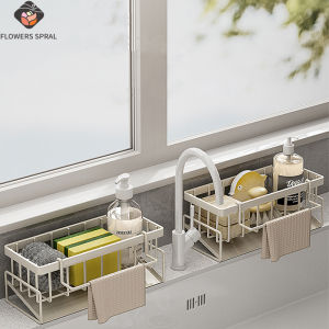 ชั้นเก็บเครื่องมือทำความสะอาดอ่างล้างจาน ชั้นวางท่อระบายน้ำสแตนเลสมัลติฟังก์ชั่น ใช้สำหรับห้องน้ำและห้องครัว