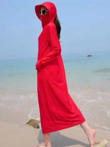 Rush Year Long Ice Silk Loose Womens UV Protection Clothing Summer Anti-Uv Outerwear Breathable Lightweight Nylon Fabric