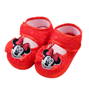 Disney | Newborn soothing pacifier Kawaii soft bed shoes Children (boys and girls) three-dimensional plush head pattern shoes First