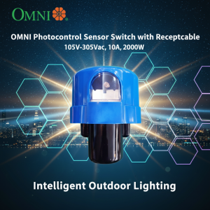 OMNI Photocontrol Sensor Switch with Receptacle | 105V-305Vac 10A 2000W | Automatic Light Control