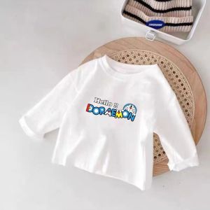 Pure Cotton Kids Boys and Girls Long Sleeve T-Shirt Bottoming Shirt 2024 Spring & Fall New Arrival Baby Baby Leisure Inner Wear Blouse