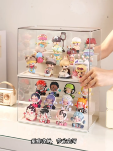 Pop Mart Doll Toy Display Box Cabinet Transparent Blind Box Storage Dustproof Storage Box Stackable 娃娃展示盒透明重叠
