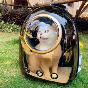 Large Portable Cat Bag Summer Outing Pet Fully Transparent Space Capsule Cat Backpack Outer Strap Backpack Panoramic Schoolbag