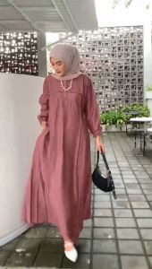 GAMIS LUNNA GAMIS POLO LINEN TERBARU || SANDRIA MAXY || Lebaran 2024 TRIMOKONTAN Gamis Wanita Kondangan Dress Panjang Plus Size Busana Wanita Long Sleeve - Lazada