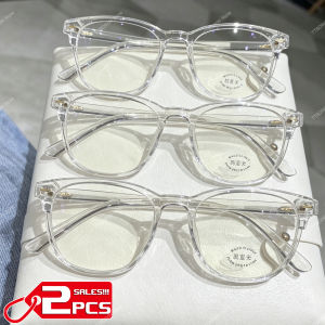 2Pcs Anti Blue Light Eyeglasses Fashion Korean Simple Elegant Replaceable Lens Plain Glasses Y2K Eyewear Women Students