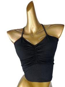 Latin Dance Training Crop Top Womens Cross Neck Vest Short Style Inner Wear Outerwear Fitness Cotton V-neck Sportswear