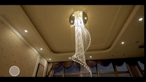 【Free Blub+Free Chandelier】Tri Colors Modern luxury crystal chandelier living room bedroom staircase ceiling dining room crystal lamp