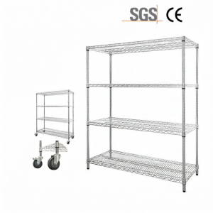 Chrome Antistatic Stainless Steel Mobile Shelving Unit
