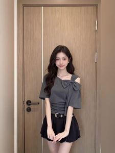 Shoulder Off Waist Slimming T-Shirt for Women