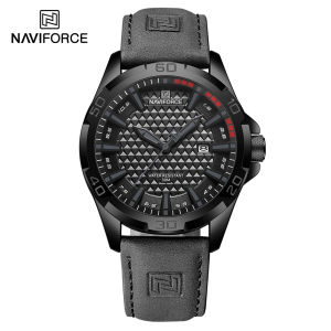 Naviforce นาฬิกาผู้ชายแฟชั่น Casual นาฬิกาข้อมือหนังควอตซ์วันที่กันน้ำกีฬานาฬิกา Original NF8023