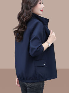 FELLERQI | Comfortable Mid-aged Womens Jacket Loose Standing Collar Outwear
