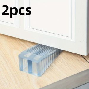 2pcs Transparent Rubber Door Suction Non-Slip Wedge-Shaped Hardware Anti-Collision Door Stopper/Door Top/Door Stopper/Stopper