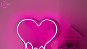 Melting Heart Mirror Neon Sign USB Dimmable LED Neon Lights for Home Bedroom Bacelorette Party Decor Birthday Chirstmas Gift