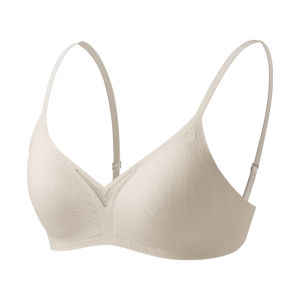 AIMO | เสื้อชั้นในไร้ตะเข็บสายเดี่ยวบางสำหรับผู้หญิง เสื้อชั้นในเสริมหน้าอกเล็ก ป้องกันการหย่อนคล้อย ฤดูใบไม้ผลิ 2024 วัสดุไนลอน