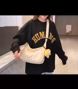 กระเป๋าสะพายข้าง กระเป๋าผ้า สไตล์เกาหลี แฟชั่นมา น่ารัก กระเป๋าลายสก๊อต มีที่ห้อยแถม ราคาพิเศษ