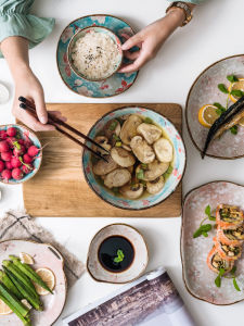 Large Size Ceramic Bowl Set Creative Personalized Instant Noodles Bowl Rice Bowl Soup Bowl Dining Utensils Japanese Style