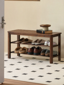 YUANSHI YUANSU | Nordic Multi-layer Shoe Storage Oak Bench