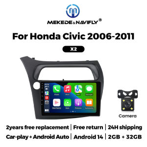 2 Din Car Radio Stereo Multimedia Player For Honda Civic Hatchback 2006-2011 Android Auto CarPlay GPS FM Autoradio Host WIFI RDS