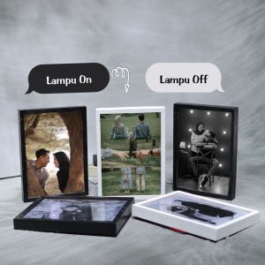Lampu Bingkai Foto LED wooden Frame A4 (Light Painting)