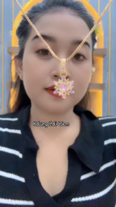 Kalung Liontion Bintang Mata Ungu Rantai Italy Panjang 45cm