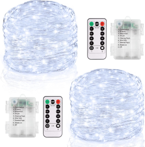 LED Fairy Lights Battery Operated Remote Copper Wire Light Garland Birthday Wedding Party String Lights For Home Decoration