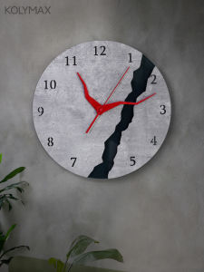 นาฬิกาตั้งโต๊ะแบบ Acrylic ลายร้าว นาฬิกาติดผนังแบบเงียบ ดีไซน์เรียบง่าย หรูหรา ไม่ต้องเจาะรู สำหรับห้องนั่งเล่น