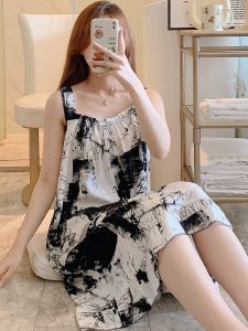 Artificial Cotton Nightdress Suspender Pajamas Womens Summer Pregnant Women Dress Mom Artificial Cotton Skirt Cotton Night Dress plus Size Outer Wear