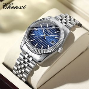 CHENXI 004D Fashion Quartz Watches for Men Calendar Luminous Stainless Steel Waterproof Casual Clock Elegant Male Wristwatch