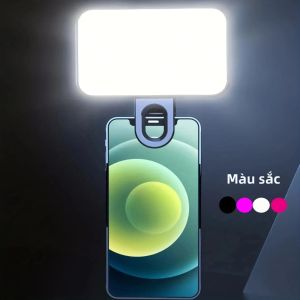 Đèn Selfie Mini Di Động Sạc Lại Được 3 Chế Độ Độ Sáng Điều Chỉnh Được Kẹp Đèn LED Cho Điện Thoại Di Động Và Máy Tính Màu Đen