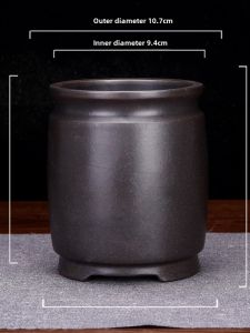 Premium Small Purple Clay Flower Pot for Orchids Succulents Desktop Butterfly Orchids Green Plant Potted Landscape