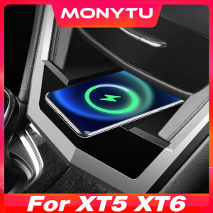 For Cadillac XT5 XT6 Accessories Car Qi Wireless Charger Fast Cell Phone Charging Plate Adapter Interior Modification Auto Parts 2018-2023