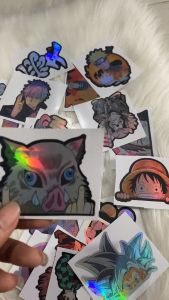 Stiker Hologram Anime Inosuke Demon slayer ukuran 7 cm