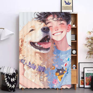 Cartoon Anime Door Curtain Closet Bookshelf Dustproof Cover-Up Shelf Shoe Cabinet Blind No-Punching Required Home Decor