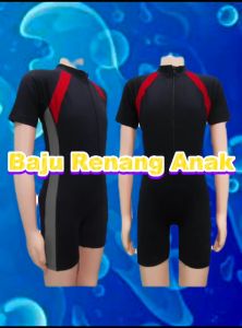 Baju Renang Diving Pendek Anak Usia 7-11 Tahun (20-35 Kg)