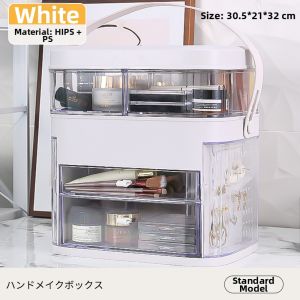 Dustproof LED Cosmetic Storage Box with Mirror