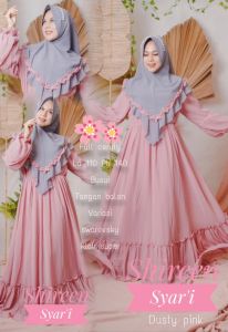 Shireen Syari LD100-110 PB140 Full Ceruty Babydoll Full Furing Busui Set Khimar