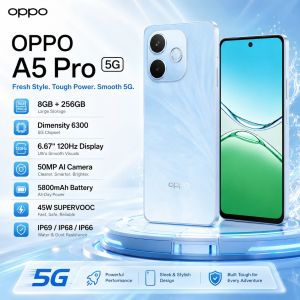 OPPO | 2026 new OPPO A5 Pro 5G 8GB+256GB Phone Dimensity 6300 6.67 120Hz Display 50MP AI Camera 5800mAh Battery 45W SUPERVOOC