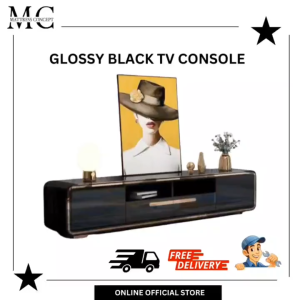 【LOCAL SELLER】TERRA BLACK WOODEN TV CONSOLE ( FREE DELIVERY AND INSTALLTION)