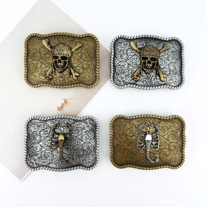 1PC cross-border retro ethnic scorpion skull head fashion versatile mens and womens casual belt buckle head