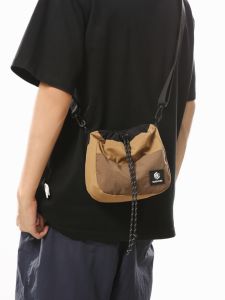 Lightweight Outdoor Drawstring Drawstring Pocket Mens and Womens Camping Travel Small Shoulder Bag Function Cycling Storage Mobile Phone Bag Bucket Bag