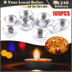 ❤️【Same Day Delivery】 100PCS Tea Light Case Empty Cups Tins Making Tin Wax Tealight Container Containers Metal Aluminum Cup Jars Holder Supplies Organizer LZC-Tea-Light-Cup