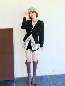 MIUCO | Bộ Đồ Áo Len Cardigan Ren Quần Lót Ren