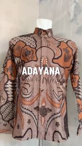 BATIK PUTRA JAWA Motif ADAYANA Kemeja Batik Pria Slimfit Premium Bahan Katun Lapis Furing